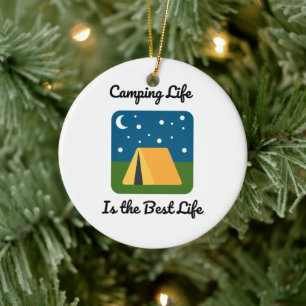 Adorno De Cerámica Camping Life es la mejor vida en un