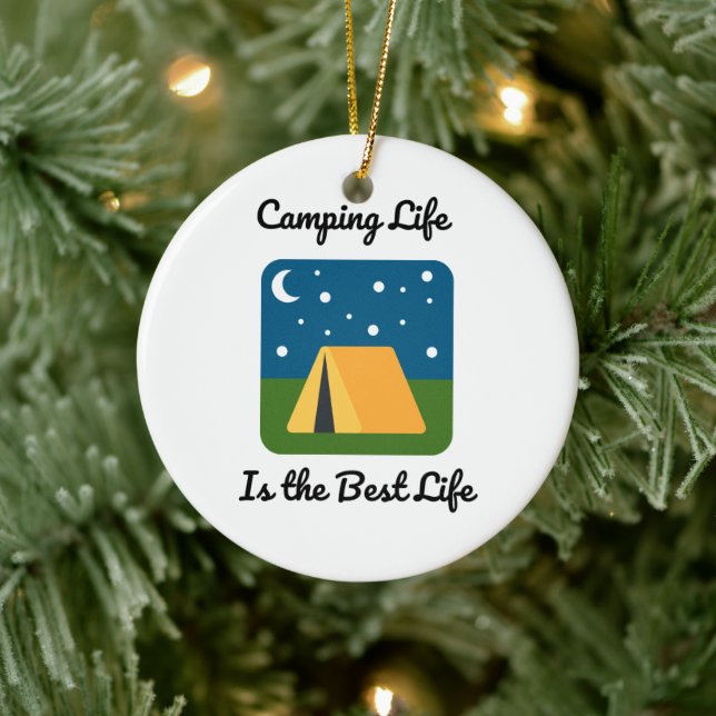 Adorno De Cerámica Camping Life es la mejor vida en un (Árbol)