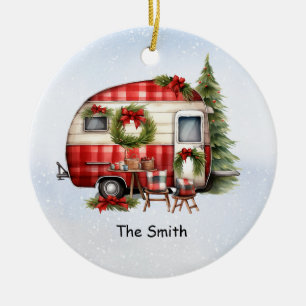 Adorno De Cerámica Camping Navidades Van for Camper