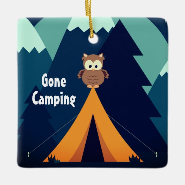 Adorno De Cerámica Camping personalizado personalizado: Navidades de  (Anverso)