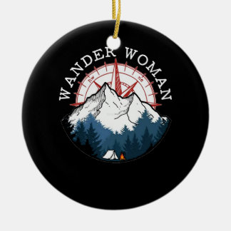Adorno De Cerámica Camping Senderismo Mujer Wander