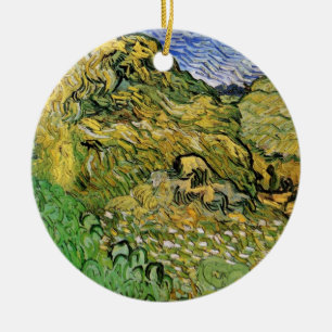 Adorno De Cerámica Campo con montones de trigo de Vincent van Gogh