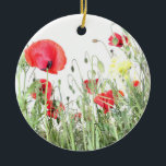Adorno De Cerámica Campo de adormidera Flores de la naturaleza<br><div class="desc">Campos de adormidera flores Sol Naturaleza florece Corazón flores Flores suaves en primavera o principios del verano</div>
