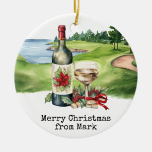 Adorno De Cerámica Campo de golf con Navidades Bebe para golfista