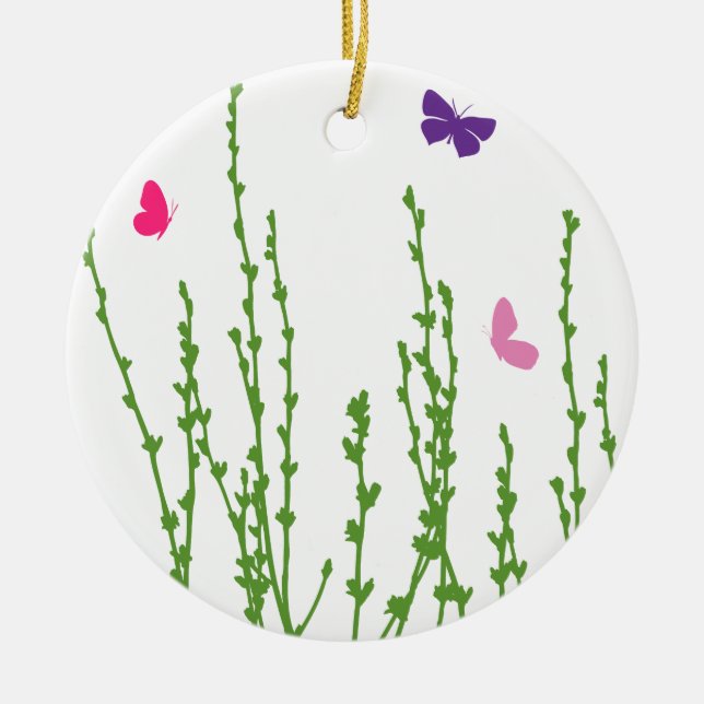 Adorno De Cerámica Campo de mariposa (Frente)