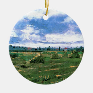 Adorno De Cerámica Campos de trigo con almiares de Vincent van Gogh