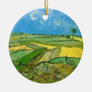 Adorno De Cerámica Campos de trigo de Van Gogh en Auvers bajo un ciel
