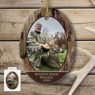Adorno De Cerámica Camuflaje de Caza 2 Fotos Personalizadas