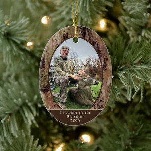 Adorno De Cerámica Camuflaje de caza 2 fotos personalizadas