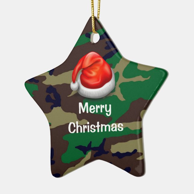 Adorno De Cerámica Camuflaje de Woodland Camiseta navideña (Izquierda)