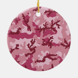 Adorno De Cerámica Camuflaje rosa