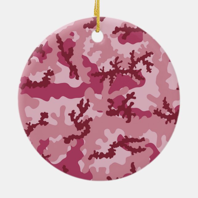 Adorno De Cerámica Camuflaje rosa (Atrás)