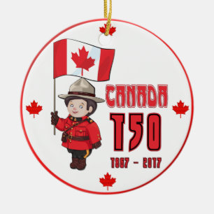 Adorno De Cerámica Canadá 150 años
