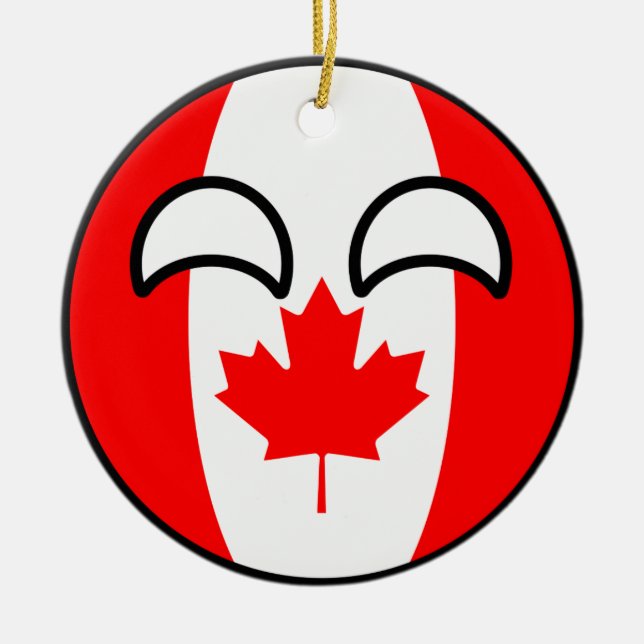 Adorno De Cerámica Canadá Geeky que tiende divertido Countryball (Frente)