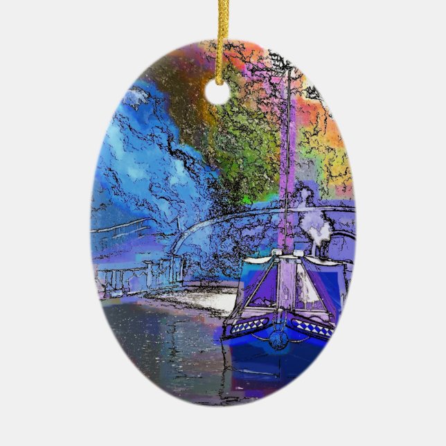 ADORNO DE CERÁMICA CANAL BOATS (Frente)