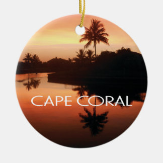Adorno De Cerámica Canal de Cabo Coral Florida Sunset