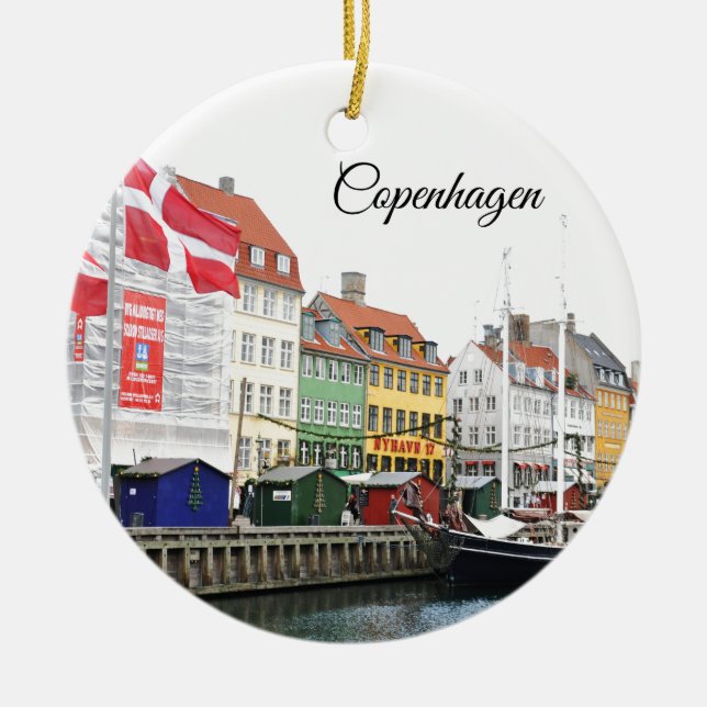 Adorno De Cerámica Canal de Nyhavn en Copenhague, Danmark (Frente)