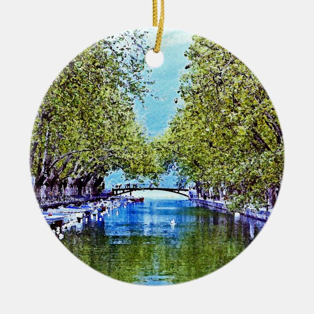 Adorno De Cerámica Canal en Annecy Francia (Frente)