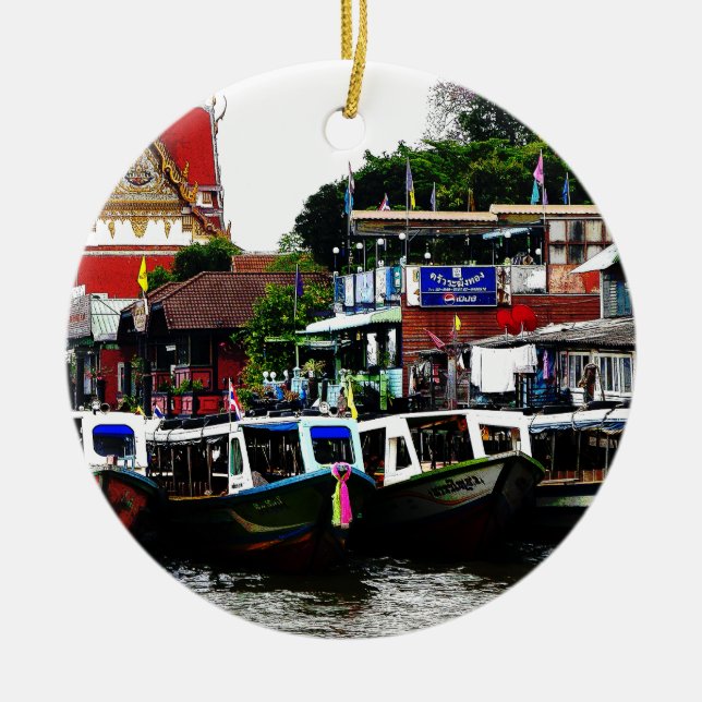 Adorno De Cerámica Canal En Bangkok Tailandia (Frente)