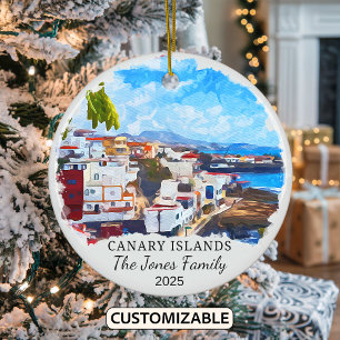 Adorno De Cerámica Canarias personalizadas, regalo de Canarias