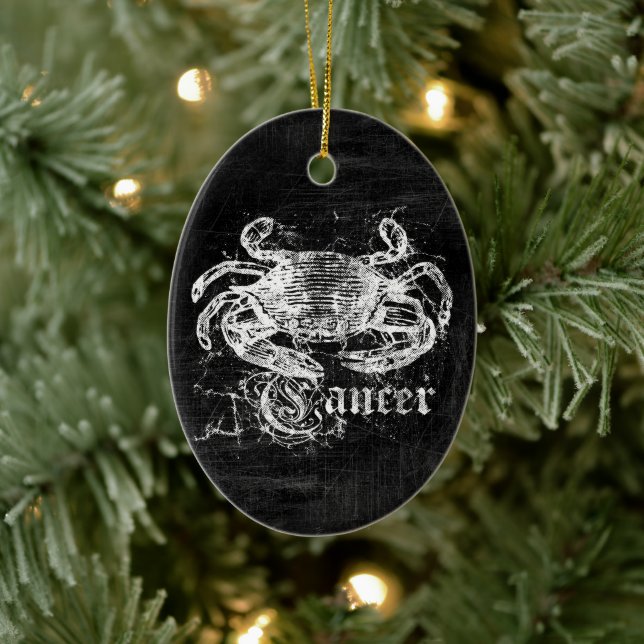 Adorno De Cerámica Cáncer de venado de Zodiac (Árbol)