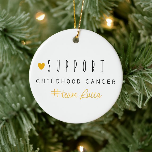 Adorno De Cerámica cáncer infantil. Personalizado #nombre de equipo O (Árbol)