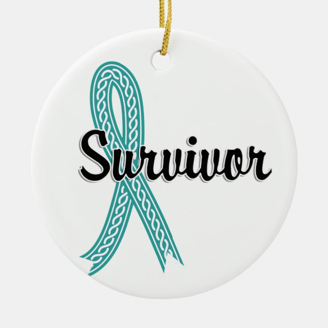 Adorno De Cerámica Cáncer ovárico del superviviente 17 (Frente)