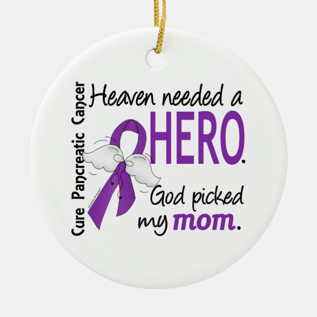 Adorno De Cerámica Cáncer pancreático de la mamá necesaria del héroe (Frente)