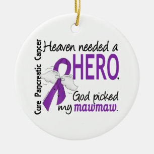 Adorno De Cerámica Cáncer pancreático de MawMaw del héroe necesari