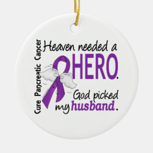 Adorno De Cerámica Cáncer pancreático del marido necesario del hér