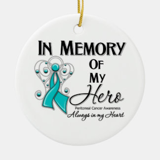 Adorno De Cerámica Cáncer peritoneal en memoria de mi héroe