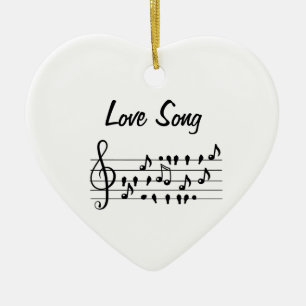 Adorno De Cerámica Canción de Amor Notas de Pájaro Arte Negro Blanco
