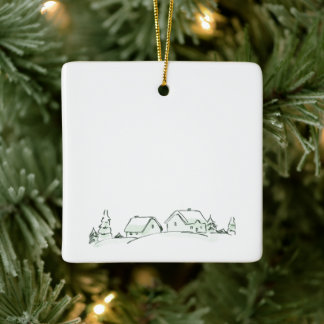 Adorno De Cerámica Canción de Navidad de Snowy Village Ceramic