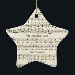 Adorno De Cerámica Canciones inusuales de hojas de música navideñas v<br><div class="desc">Inusual hoja de música vintage de canciones clásicas de navidades,  perfecta para la temporada festiva.</div>