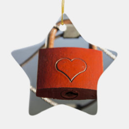 Adorno De Cerámica Candado de corazón de amor
