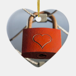 Adorno De Cerámica Candado de corazón de amor