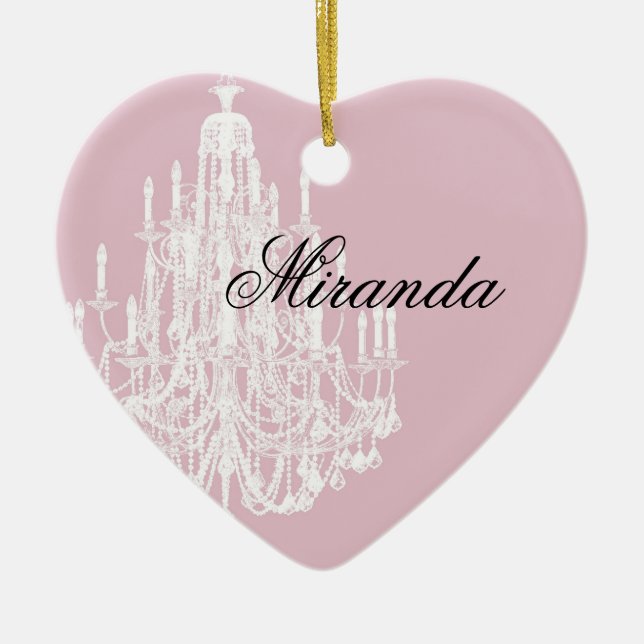 Adorno De Cerámica Candelabro rosa de moda (Frente)