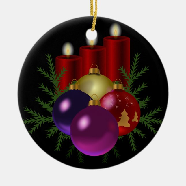 Adorno De Cerámica Candelabros rojos (Frente)