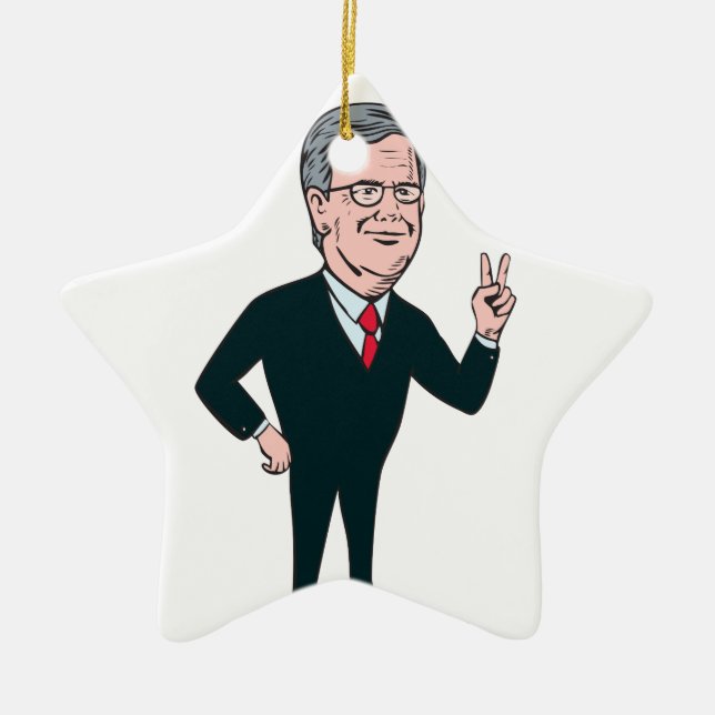 Adorno De Cerámica Candidato republicano Jeb Bush 2016 Personalizado (Frente)