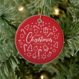 Adorno De Cerámica Candy Candy Ornaments de Árbol de Navidad Rojo bla