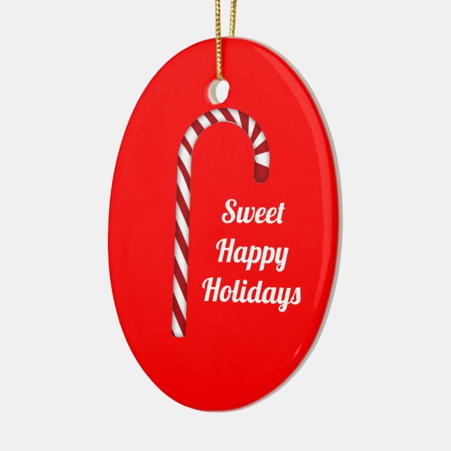 Adorno De Cerámica Candy Candy Sweet Happy Holidays Ornamet (Izquierda)