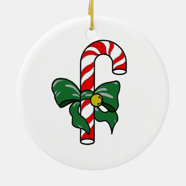 Adorno De Cerámica Candy Cane (Atrás)