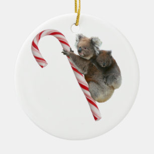 Adorno De Cerámica Candy Cane Australian Koala Bears