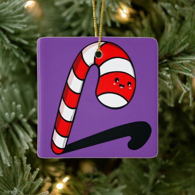 Adorno De Cerámica 🎄 Candy Cane Christmas Ornament (Árbol)