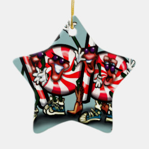 Adorno De Cerámica Candy Cane Gang
