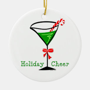 Adorno De Cerámica Candy Cane Martini