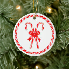Adorno De Cerámica Candy Cane Ornament
