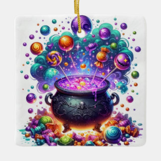 Adorno De Cerámica Candy Cauldron