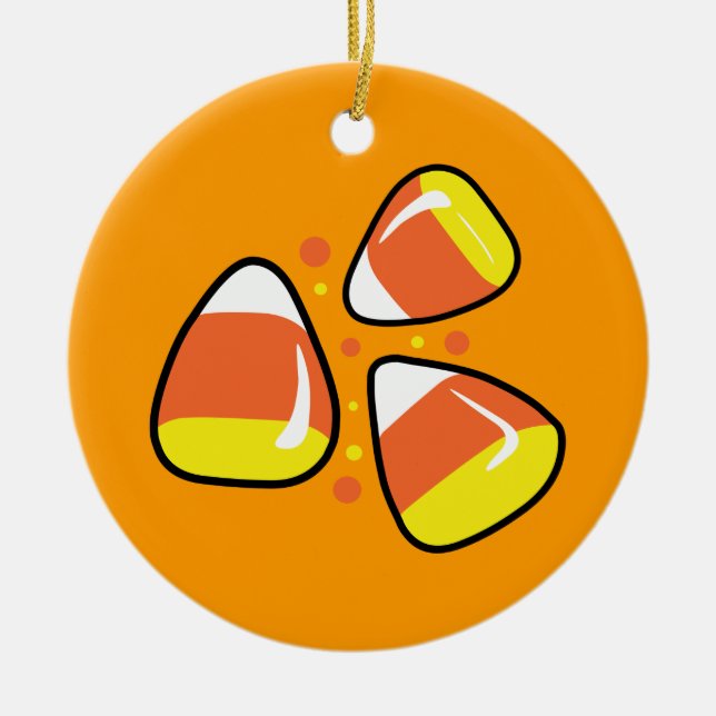 Adorno De Cerámica Candy Corn (Frente)