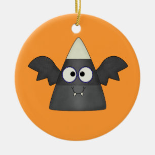 Adorno De Cerámica Candy Corn Bat